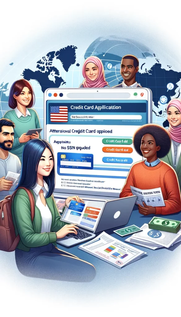 iscussing credit card applications for international students or non-residents in the United States without a Social Security Number