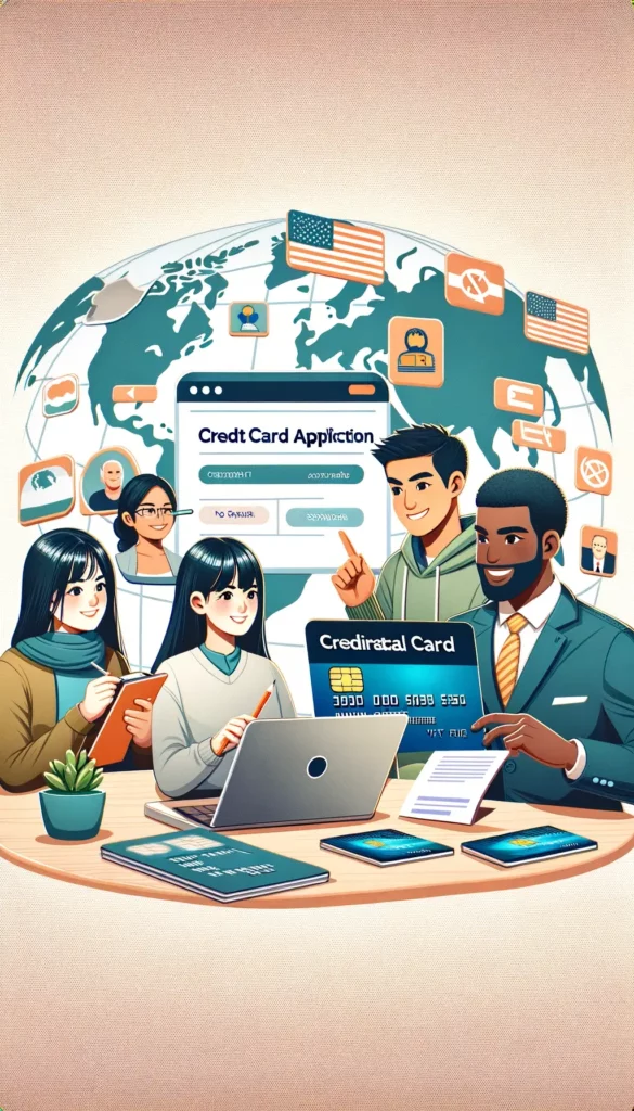 These images showcase a diverse group of students discussing credit card options, fitting the context and theme of your article