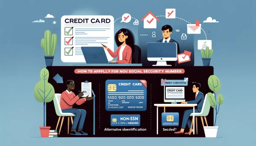 "How To Apply For Credit Card Without Social Security Number," designed as a step-by-step visual guide
