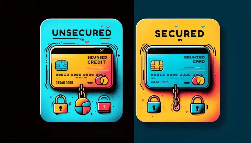 comparison between Unsecured and Secured Credit Cards.